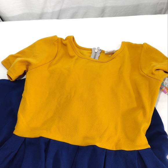 Lularoe Amelia Pleated Color Block Pleated Flowy Midi Dress - Picture 10 of 14